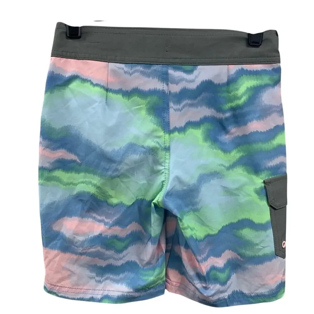 New Art Class Boys Size 4 Lined Pastel Ombre Stripe UPF 50+ Swim Swimming Trunks - Picture 2 of 3